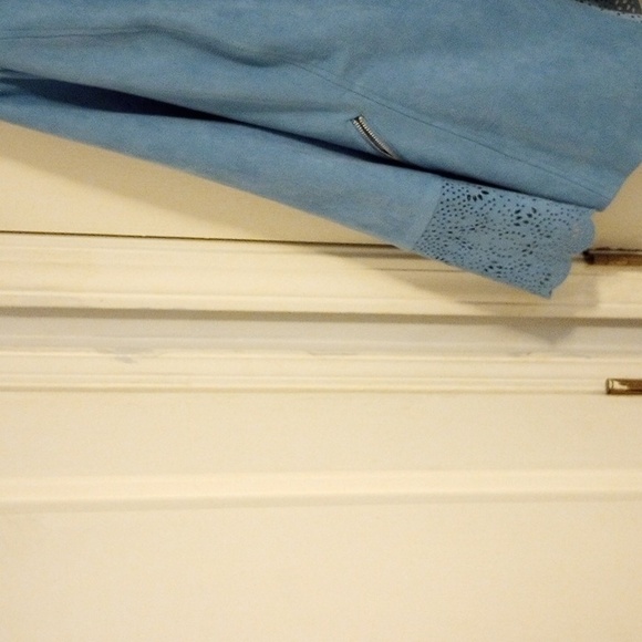 Chico's Blue Ruffle Jacket - Picture 4 of 5